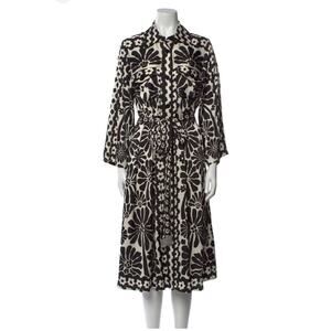 NWT House Of Harlow 1960 Women’s L Floral Print Long Sleeve Button Dress Modest